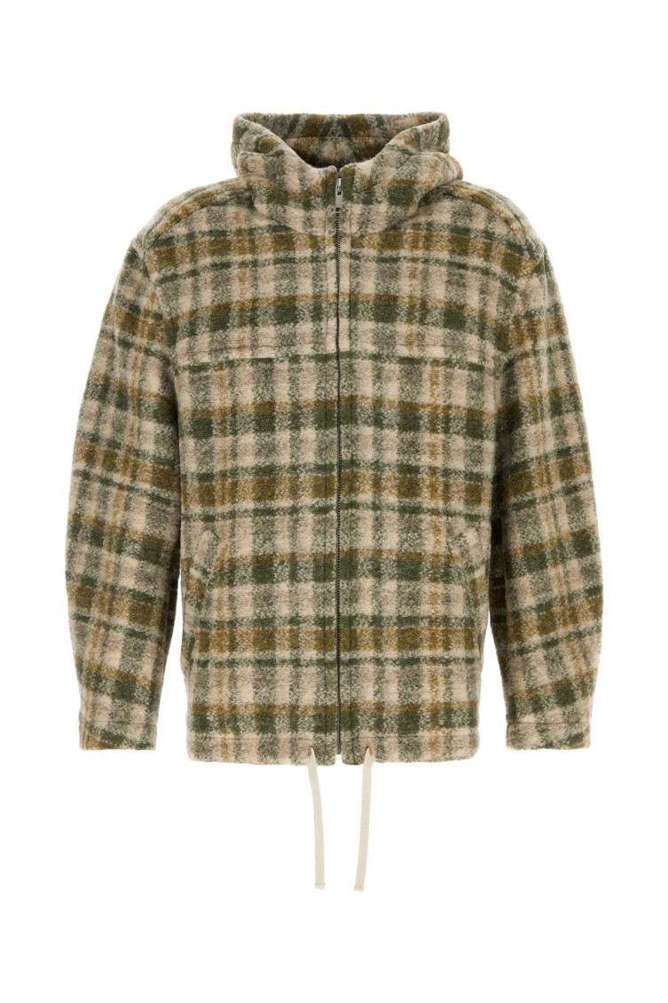 Isabel Marant Checkered Knit Jacket Brushed Finish In Multicolor