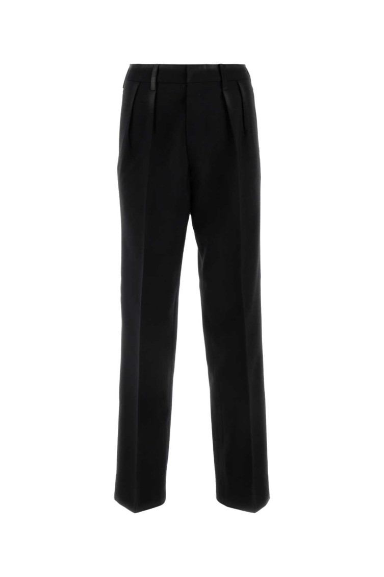 Maison Margiela Wool Trousers With Back Pockets And Belt Loops In Black