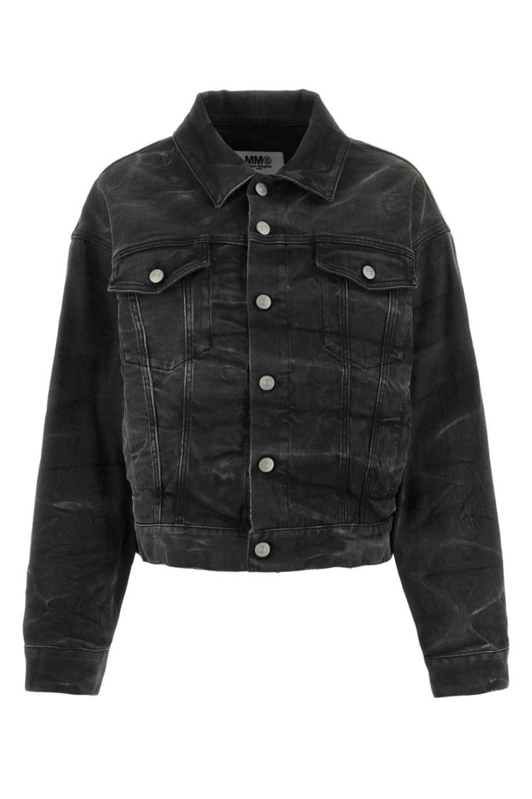 MAISON MARGIELA BLACK STRETCH DENIM JACKET