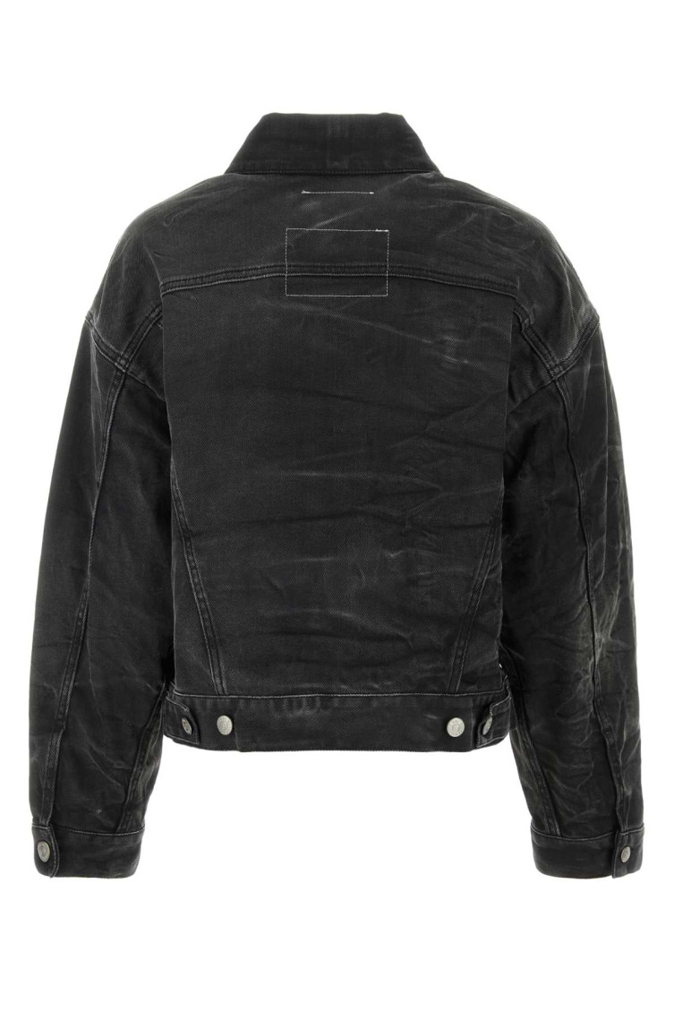 ジャケット MM6 Maison Margiela Black stretch denim jacket MM6 Maison Margiela zip-detail button-up Denim Jacket
