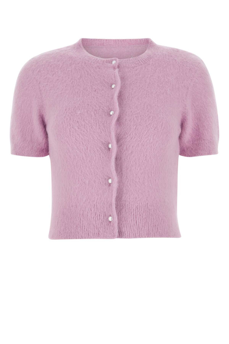 Maison Margiela Lilac Angora Blend Cardigan In Light Purple
