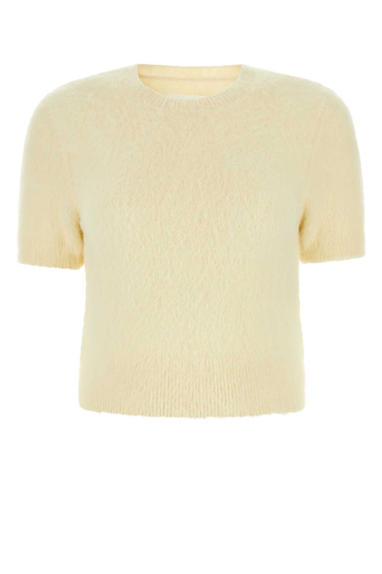 Shop Maison Margiela Pastel Yellow Angora Blend Sweater In Light Yellow