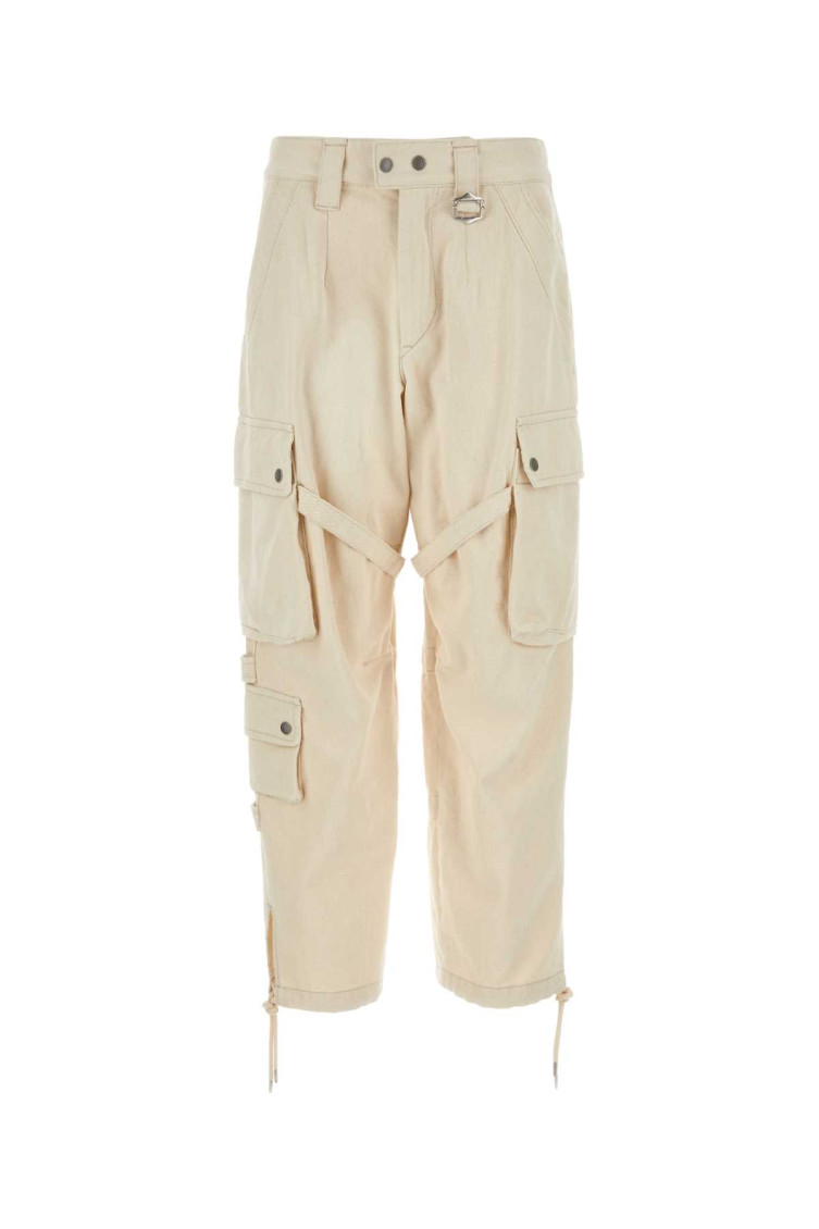 Isabel Marant Cargo Trousers Gold-tone Stud Embellishment In Beige