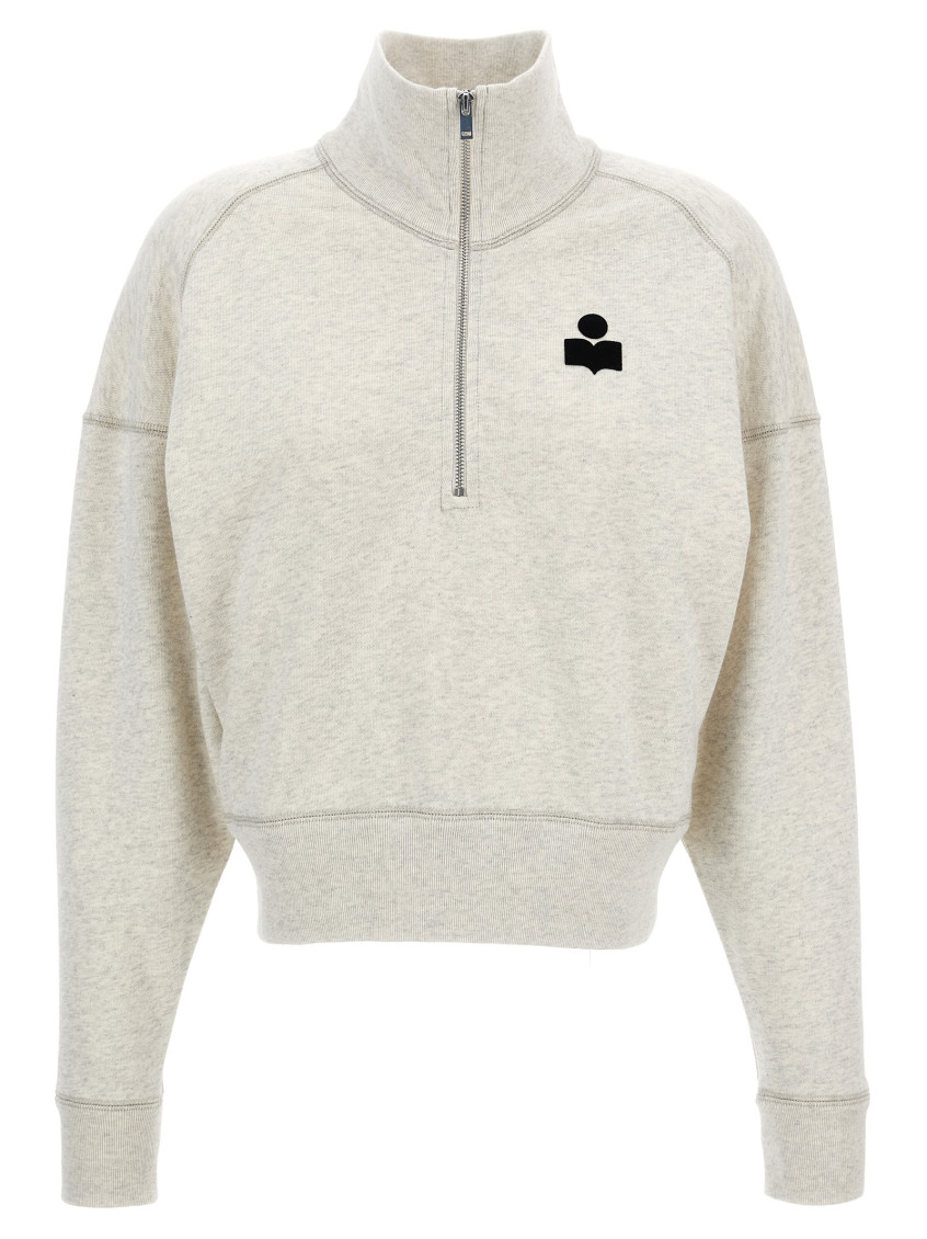 Isabel Marant Beige Embroidered Logo Sweatshirt In Beige