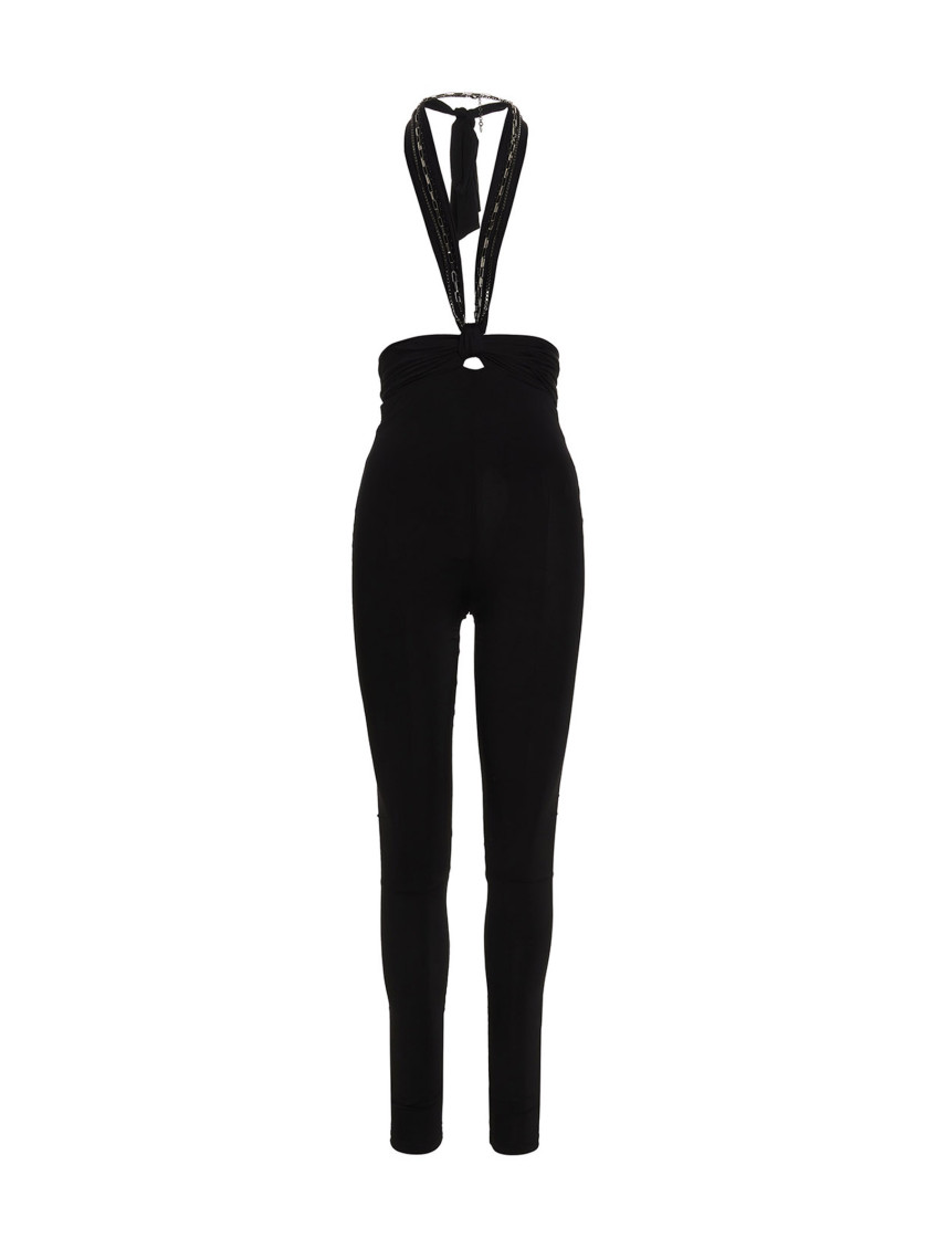 Attico Black Stretch Polyester Ruby Pant In Black