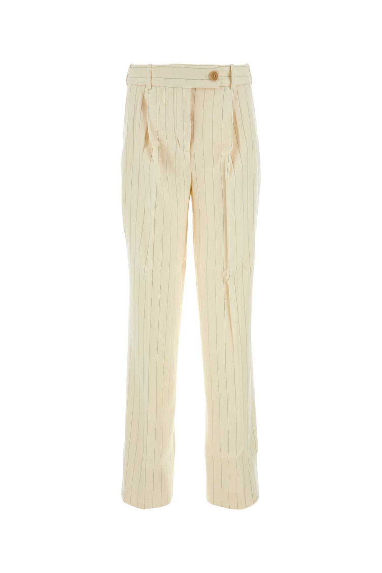 Zimmermann Pantalone Dalla Gamba Ampia Luminosity In Misto Lana Ricamata Donna In Beige