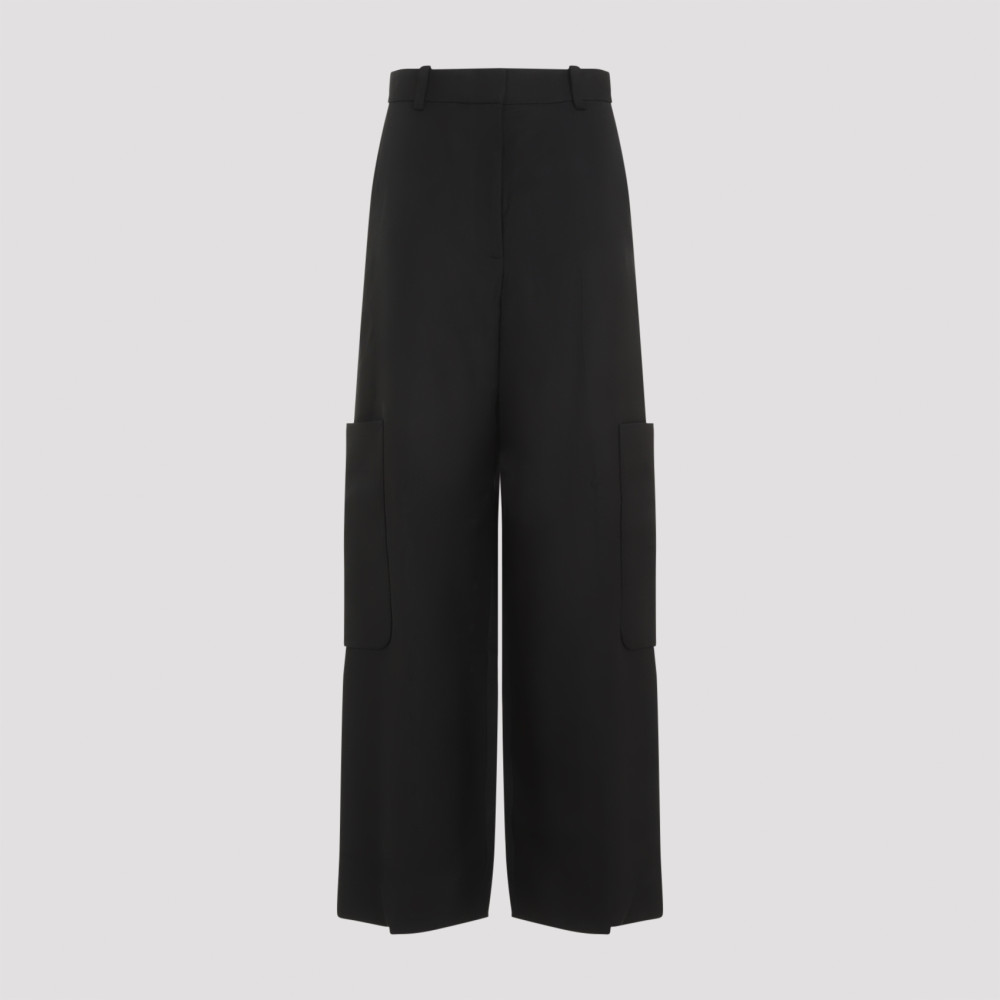 Shop Khaite Black Wide Leg Pants
