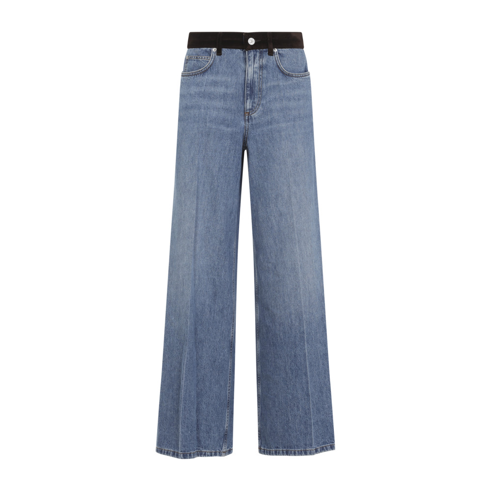 Marni 5-pocket Denim Trousers Contrast Waistband In Blue