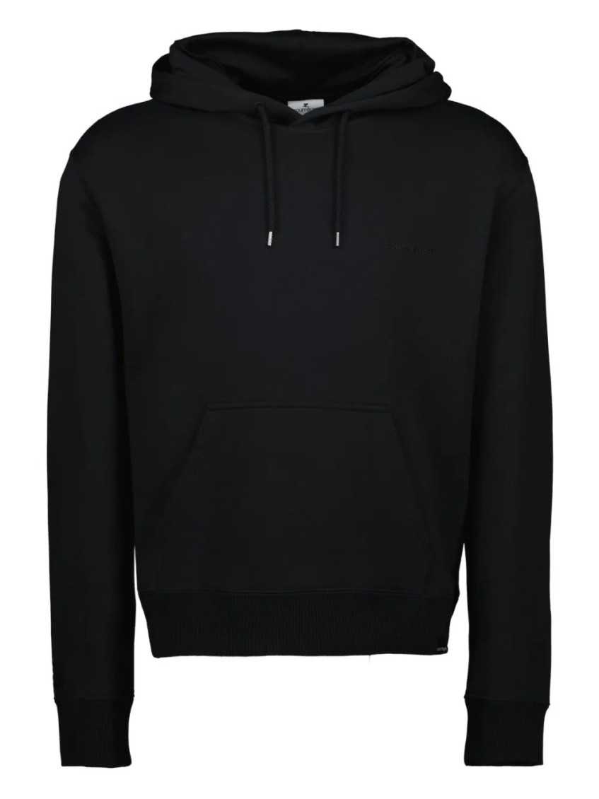 Courrèges Embroidered-logo Oversized Hoodie Clothing In Black