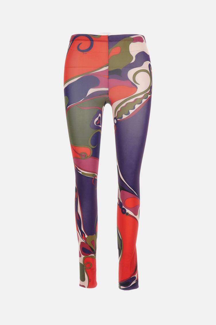 Pucci Printed Jersey Tights Socks Purple In Multi