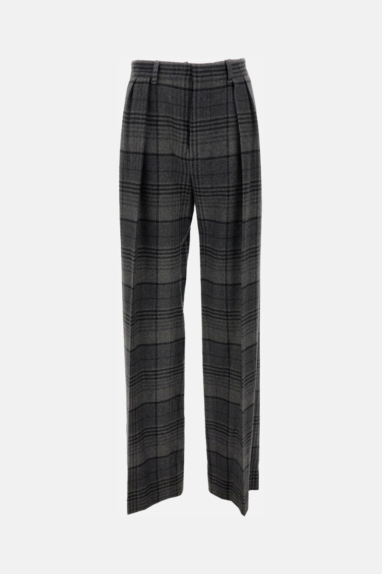 Ralph Lauren Collection Jody Plaid Pants In Gray