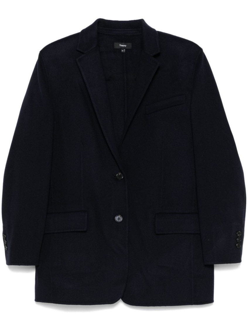 Shop Theory Blue Single Breasted Blazer