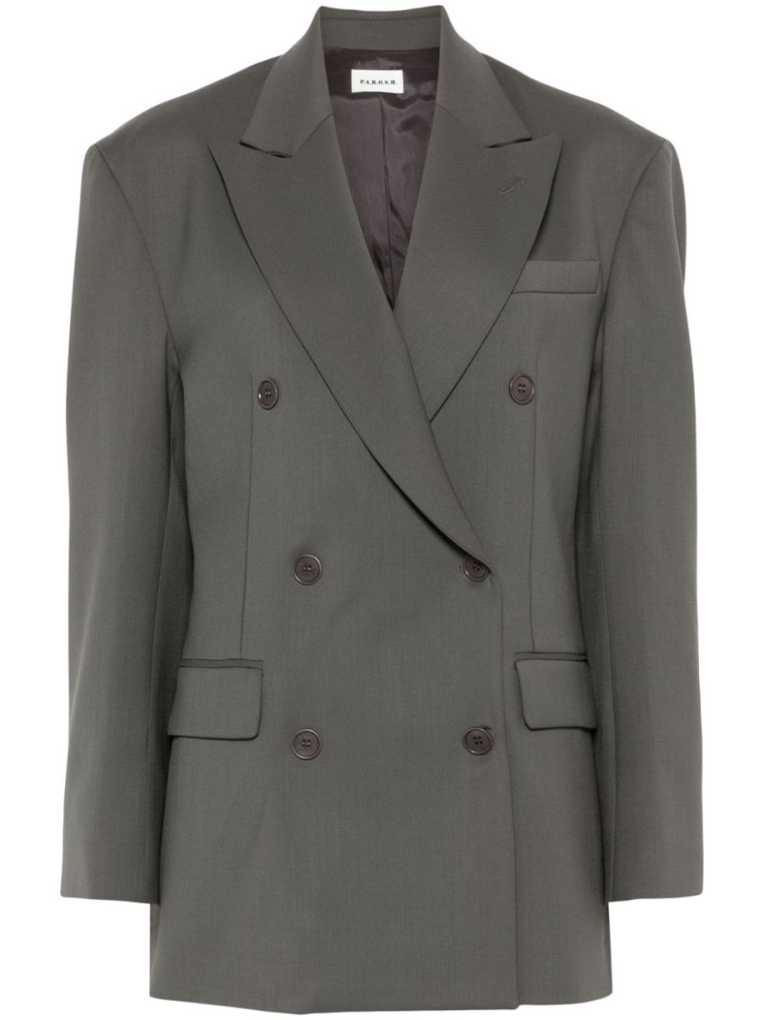 P.a.r.o.s.h Luxurious Wool Blend Blazer In Grey