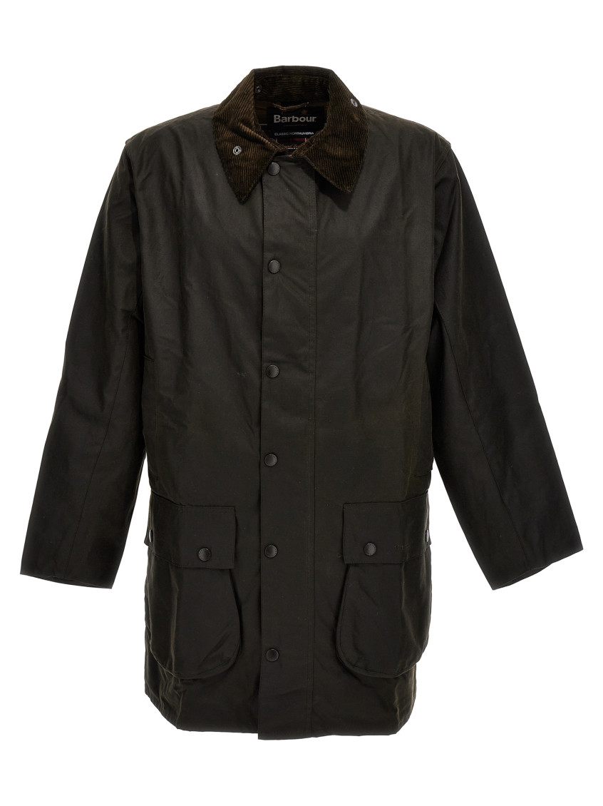 Barbour 'utility' Jacket Featuring Corduroy Collar In Green