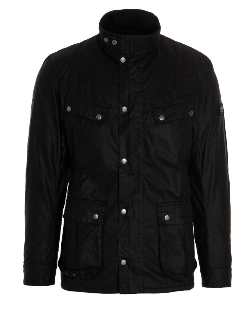 BARBOUR BLACK LOGO PATCH JACKET