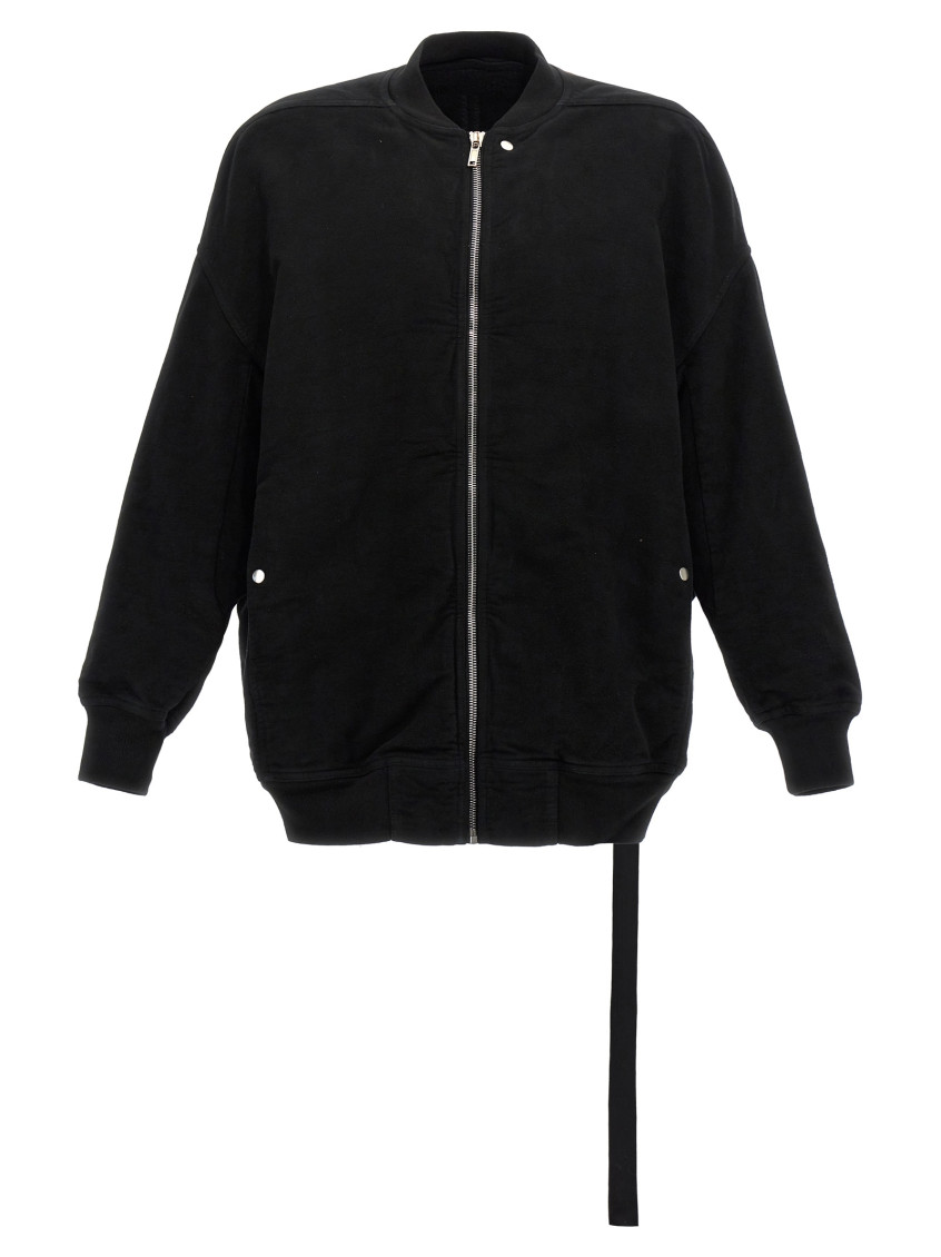 Rick Owens Jumbo Peter Flight Distressed Cotton Jacket In Black