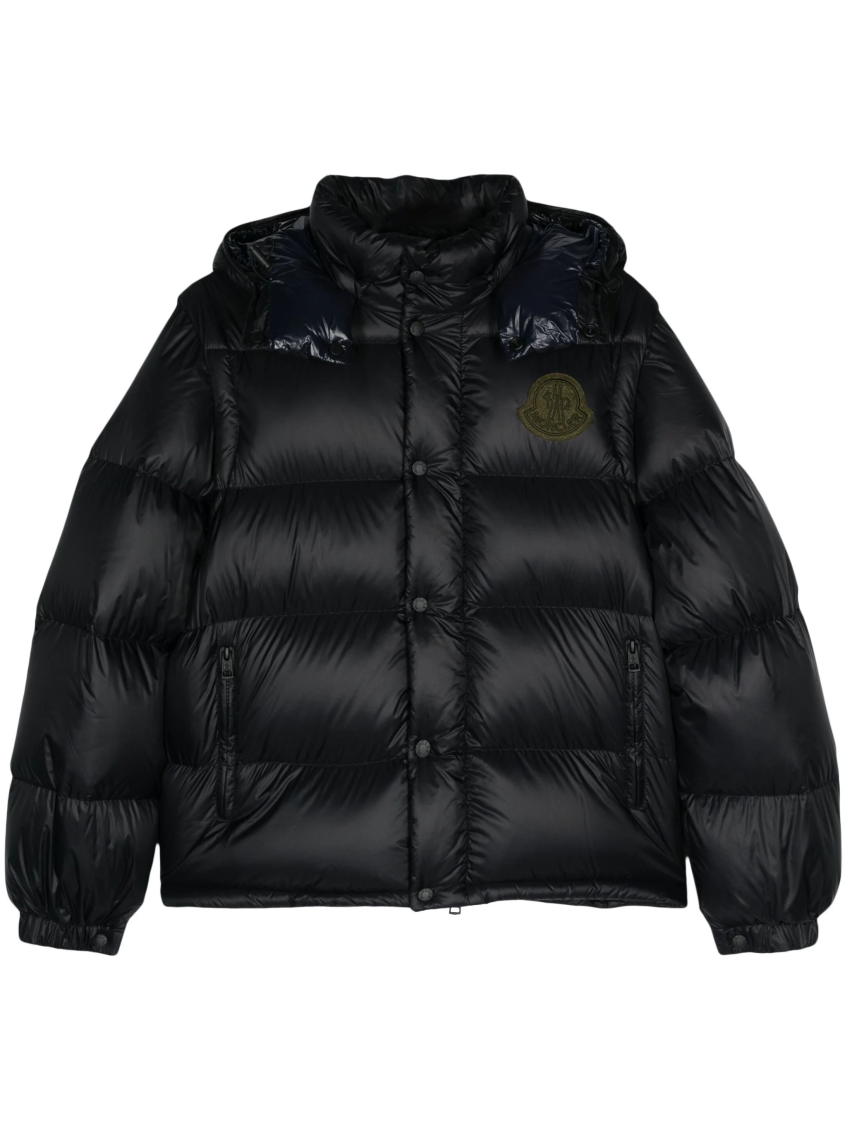 Moncler Black Logo Patch Jacket In Black