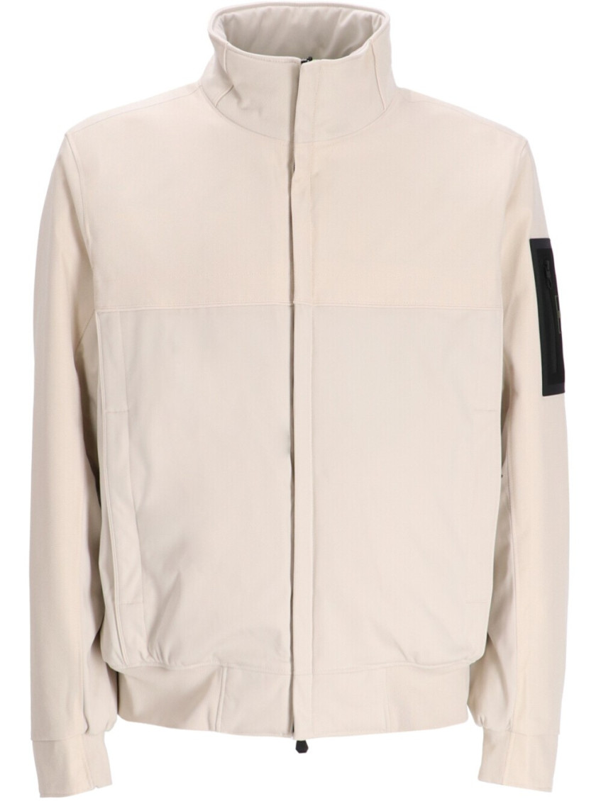 Hugo Boss Men Off White Zip-up Jacket, M Luxury Jackets For Men Darveys In Neutral