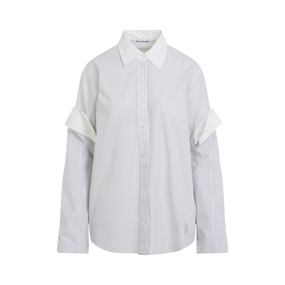 Acne Studios Off White Button-up Layered Shirt In Off White