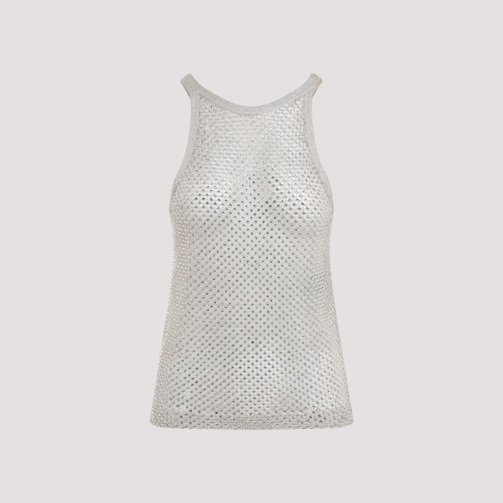Tom Ford Lurex Knit Beige Viscose Top In Metallic