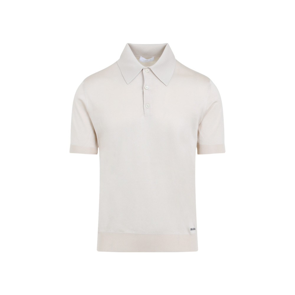 Prada Natural Silk T-shirts And Polos In White