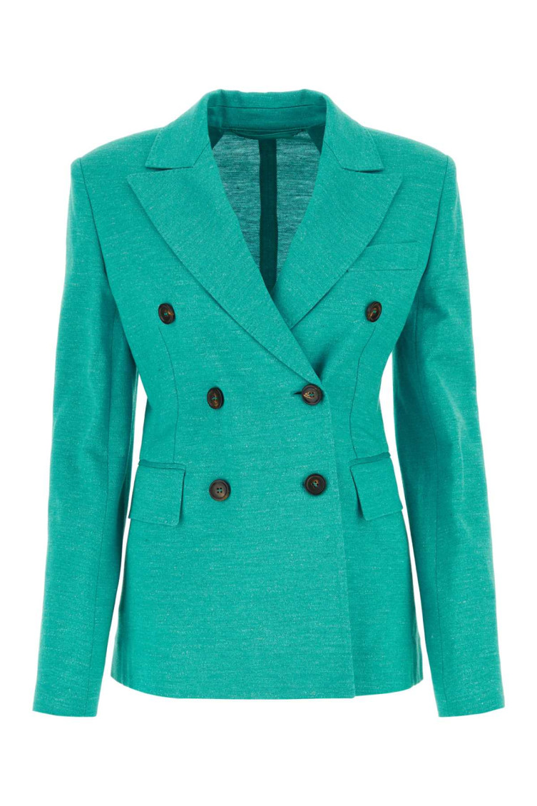 Max Mara Tailored Blazer Jacket Structured Shoulders In Green