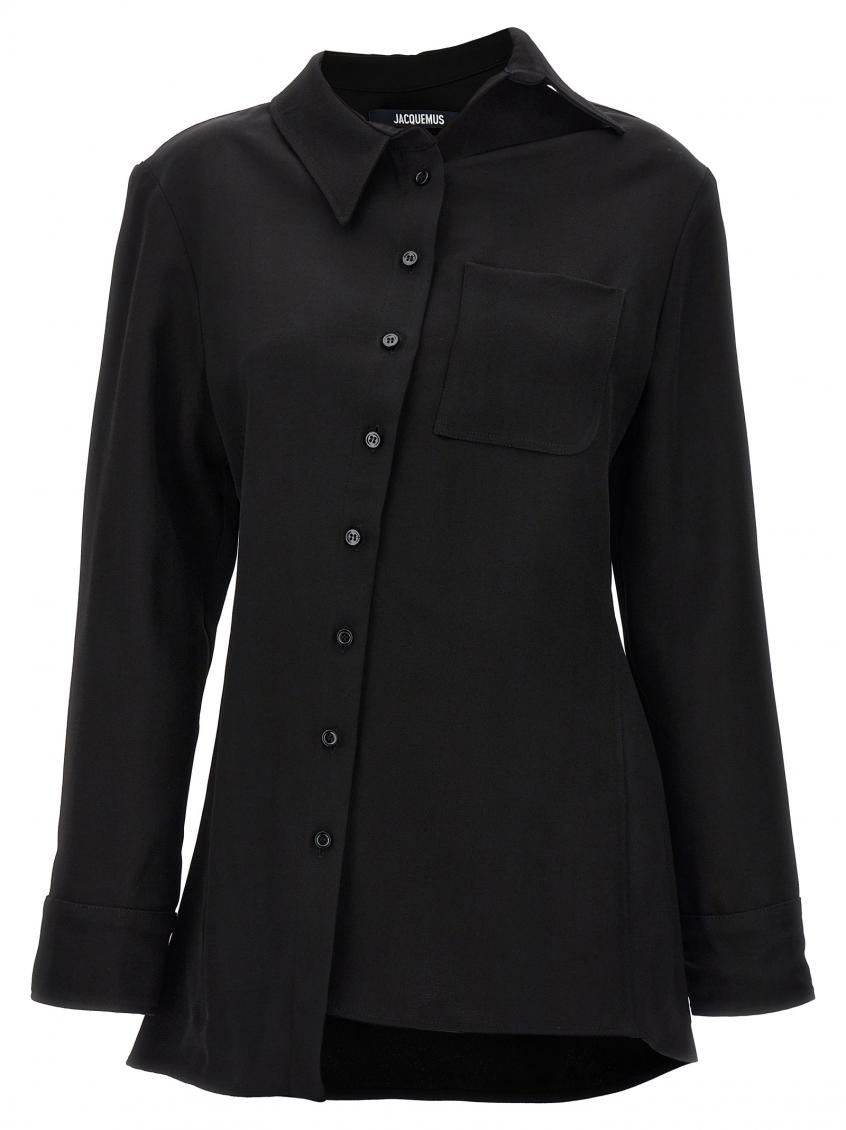 Jacquemus La Chemise Pablo Shirt And Blouse Black In Black