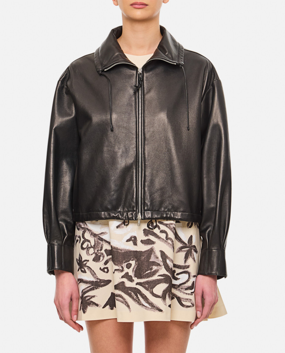 Durazzi Milano Nappa Leather Bomber Jacket Jackets Black In Black