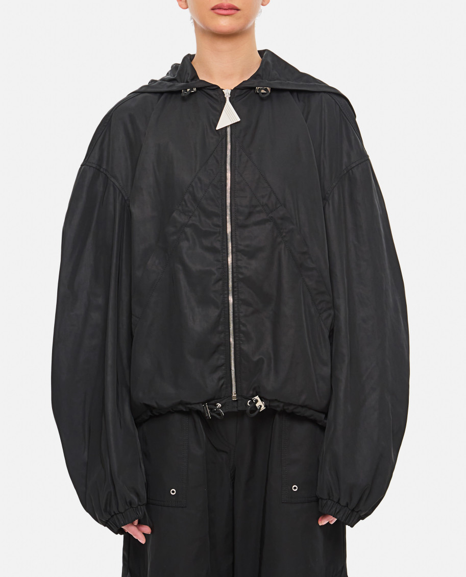 Attico Hooded Bomber Jacket Casual Jackets And Parka In Black