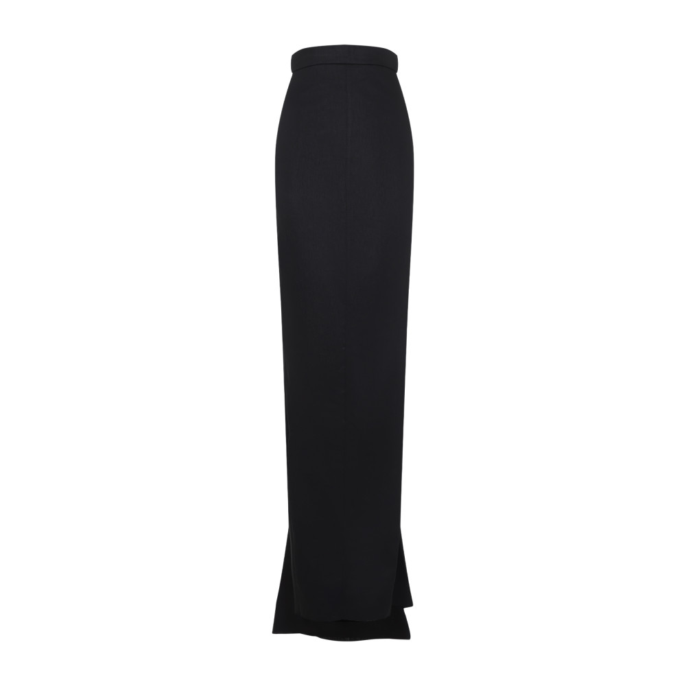 Rick Owens Lido Linen Twill Mermaid Maxi Skirt In Black