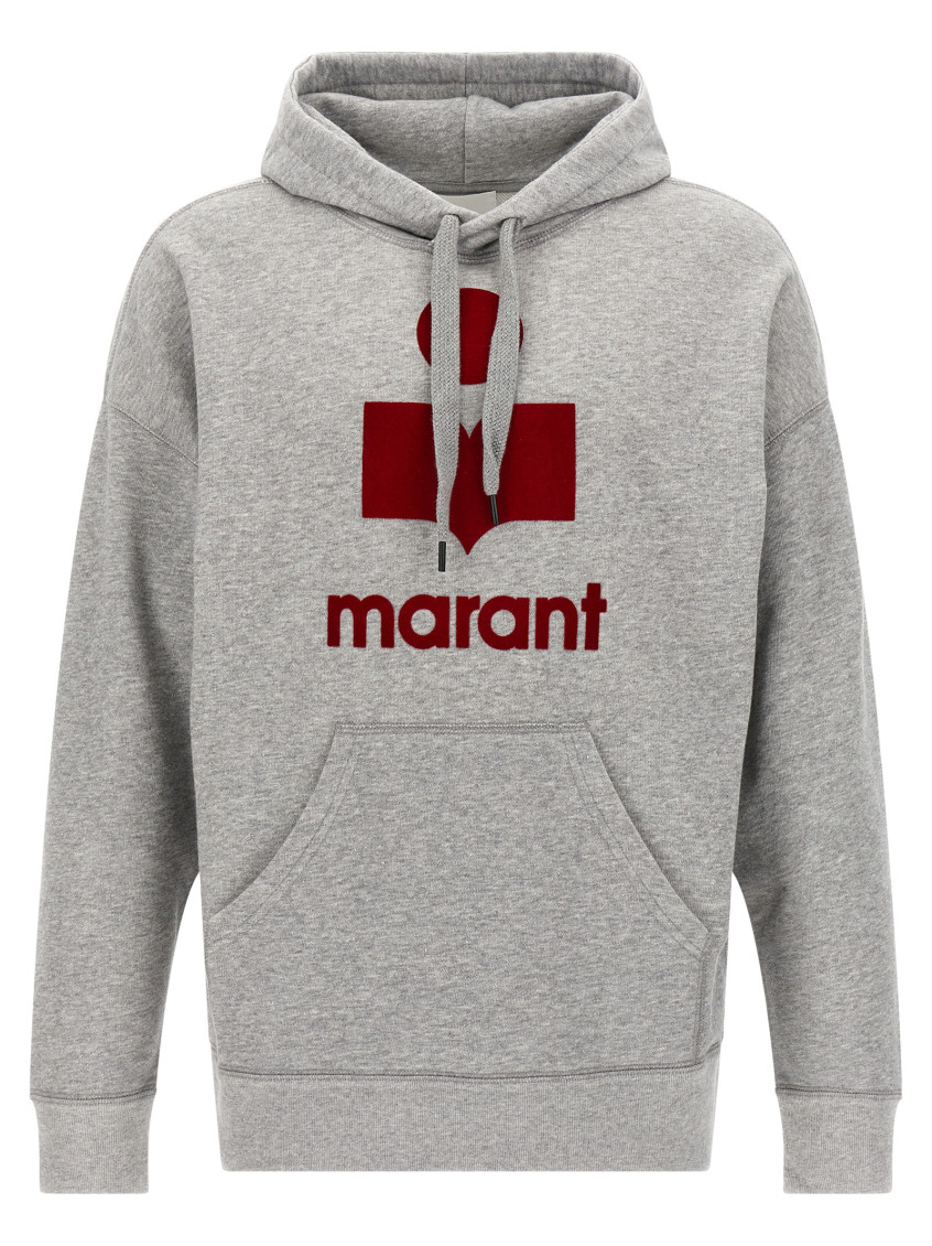 Isabel Marant Hooded Sweater Drawstring Kangaroo Pocket In Grey