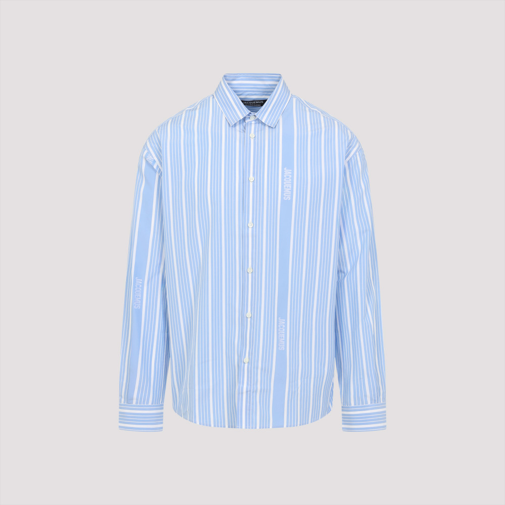 Shop Jacquemus Light Blue La Chemise Simon Shirt