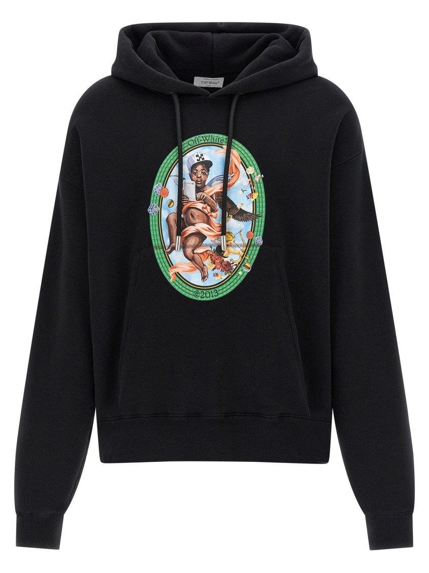 Off-white Off White 'fresco Oval' Hoodie In Black