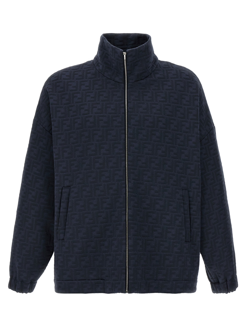 Fendi Navy Blue Polyester Blend Sweatshirt In Blue