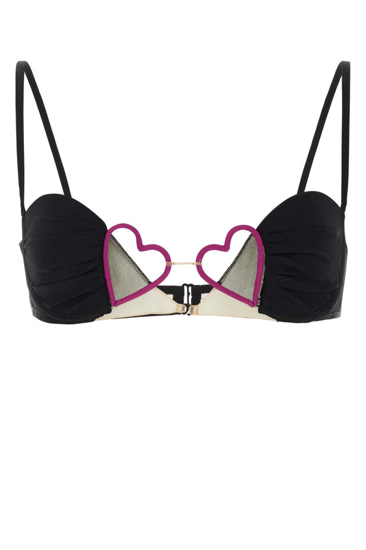 Nensi Dojaka Heart Bra In Black