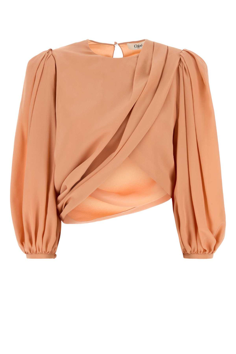 Chloé Short Draped Top In Pink