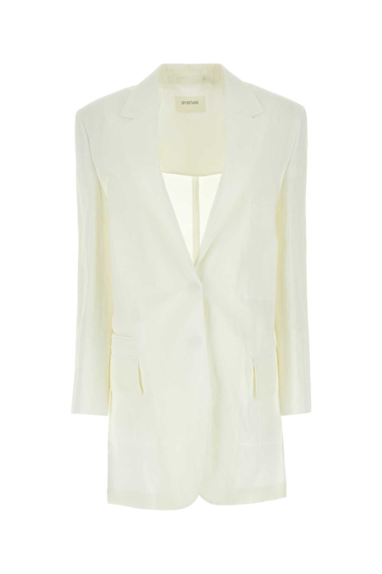 Sportmax White Cotton Blend Edmea Blazer In White