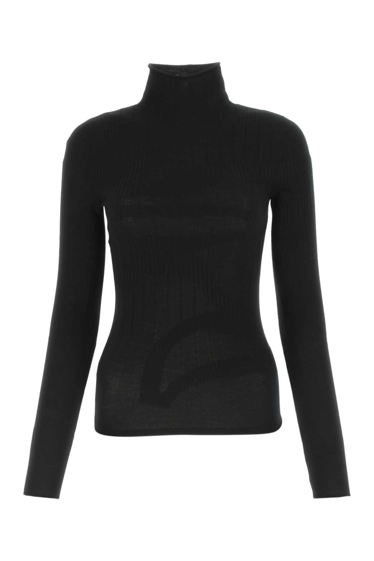 Dion Lee Black Stretch Wool Blend Top In Black