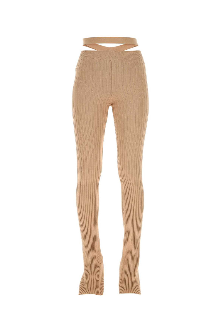 Andreädamo Andreadamo Skin Pink Stretch Viscose Blend Pant In Brown