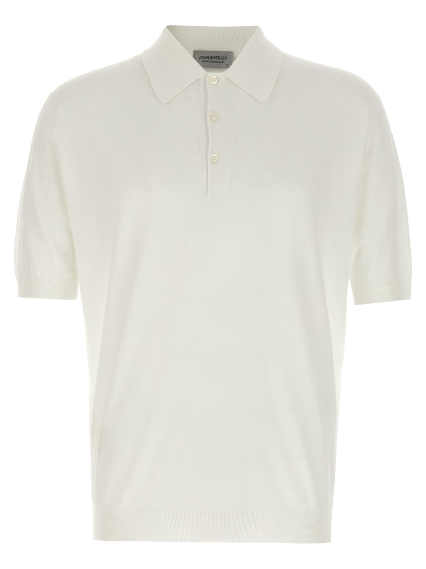 John Smedley 'isis' Short Sleeves Polo Shirt In White