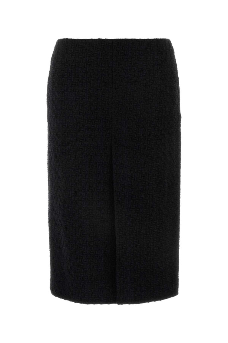 Gucci High Waist Knee-length Skirt With Back Slit And Side Pockets In Black
