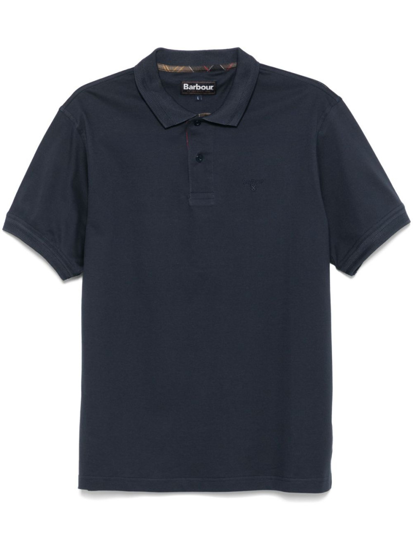 Barbour Blaine Polo Short Sleeves In Navy Blue