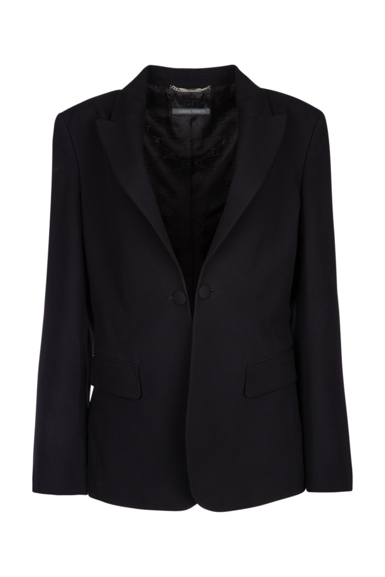 Alberta Ferretti Alberta Ferreti Peak Lapel Single Breasted Blazer In Black