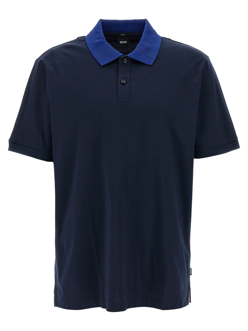 Hugo Boss Blue Cotton Polo In Blue