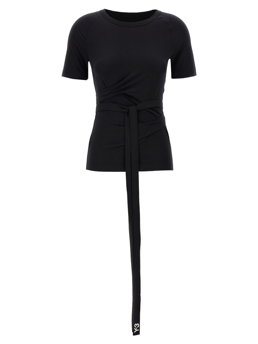 Y-3 BLACK LYONCELL T-SHIRT 