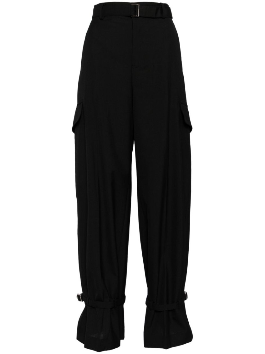 Sacai Blue Cargo Pant Wool Suiting In Blue