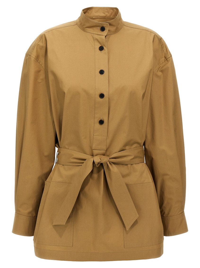 Saint Laurent Beige Cotton Tunic In Beige