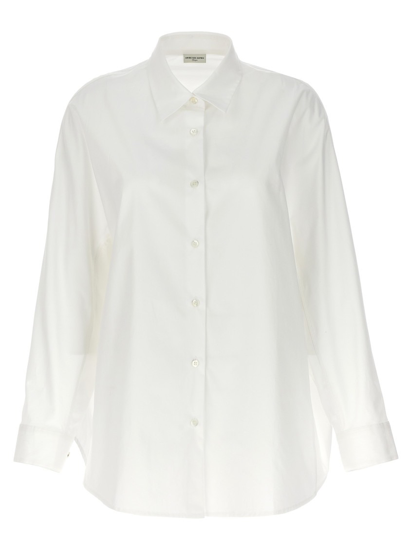 Shop Dries Van Noten White Casia Shirt