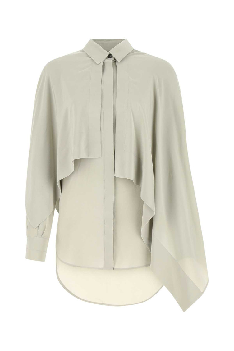QUIRA LIGHT GREY SILK BLOUSE