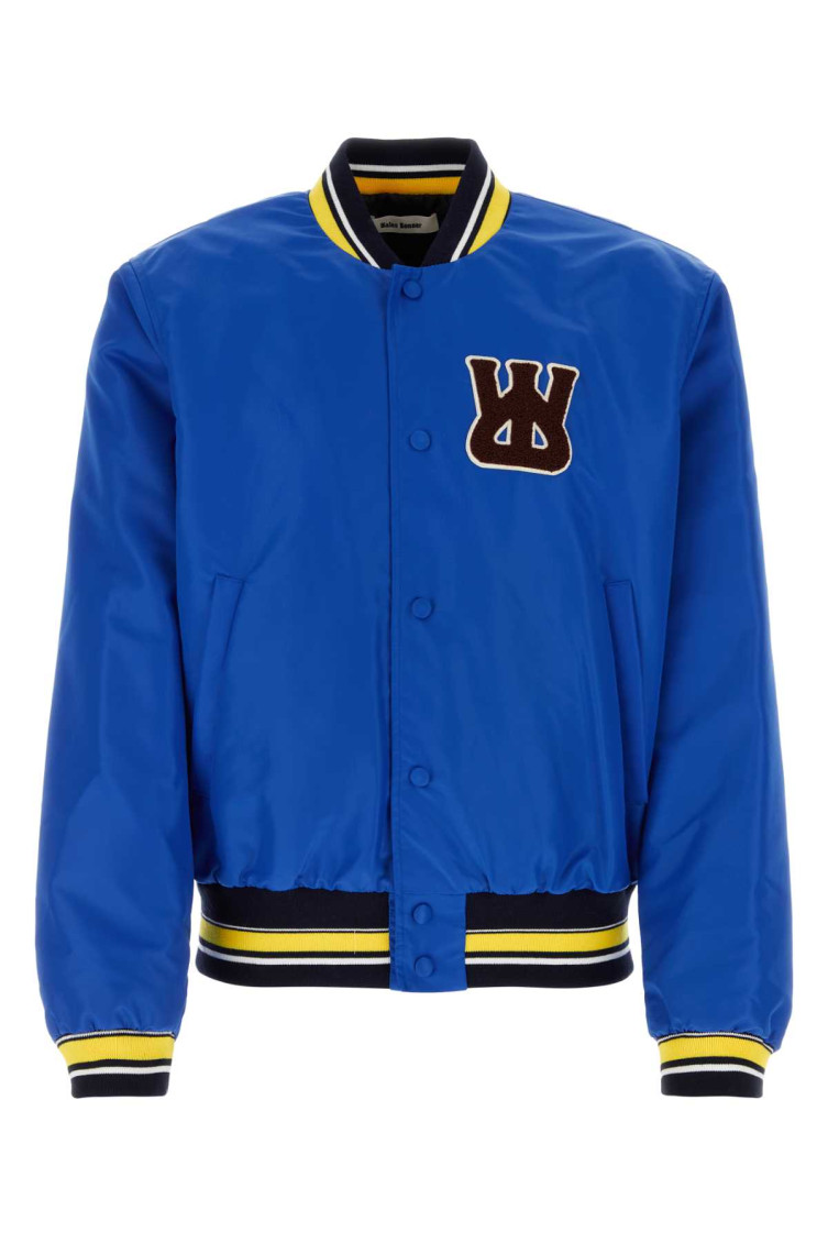Wales Bonner Logo-patch Bomber Jacket In Royal Blue